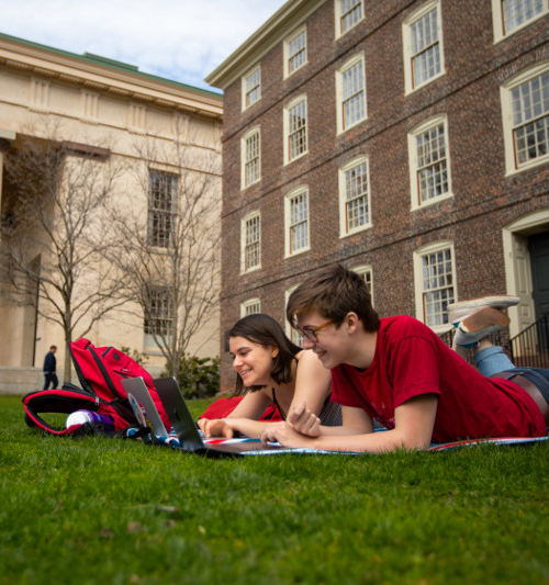 Students relaxing on the Quiet Green